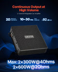 Car Audio Amplifier 2-Channel 600W Bridgeable Class AB Stereo