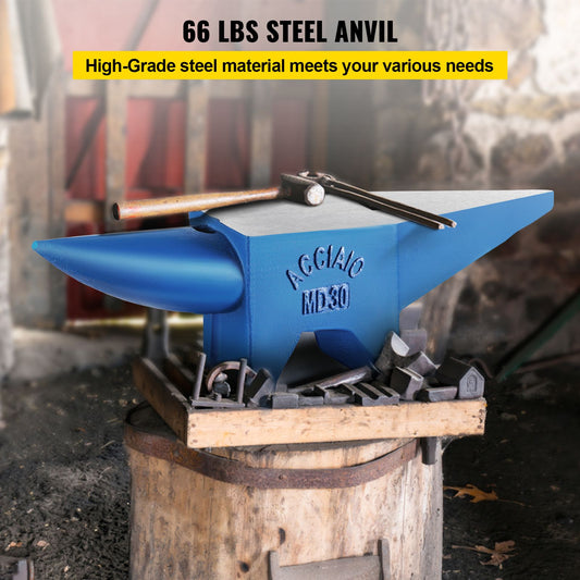 Pro Horn Anvil , 30KG/66.1LBS Weight Steel Anvil Blacksmith Blacksmith Anvil, Portable Rugged Cast Iron Anvil Blacksmith Anvil Stable Workbench Blacksmith Forge Anvil Tool