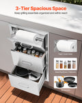 Cefito Raised Toilet Seat Stainless Steel 76x43cm Triple Drawer