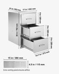 Cefito Raised Toilet Seat Stainless Steel 76x43cm Triple Drawer