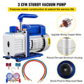 3CFM Refrigerant Vacuum Pump 1/4 HP 1440 RPM A/C Gauges