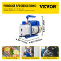 3CFM Refrigerant Vacuum Pump 1/4 HP 1440 RPM A/C Gauges