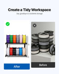 Wall Mount Filament Storage Rack 2-Tier Shelf 3D Printer Holder