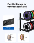 Wall Mount Filament Storage Rack 2-Tier Shelf 3D Printer Holder
