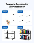 Wall Mount Filament Storage Rack 2-Tier Shelf 3D Printer Holder