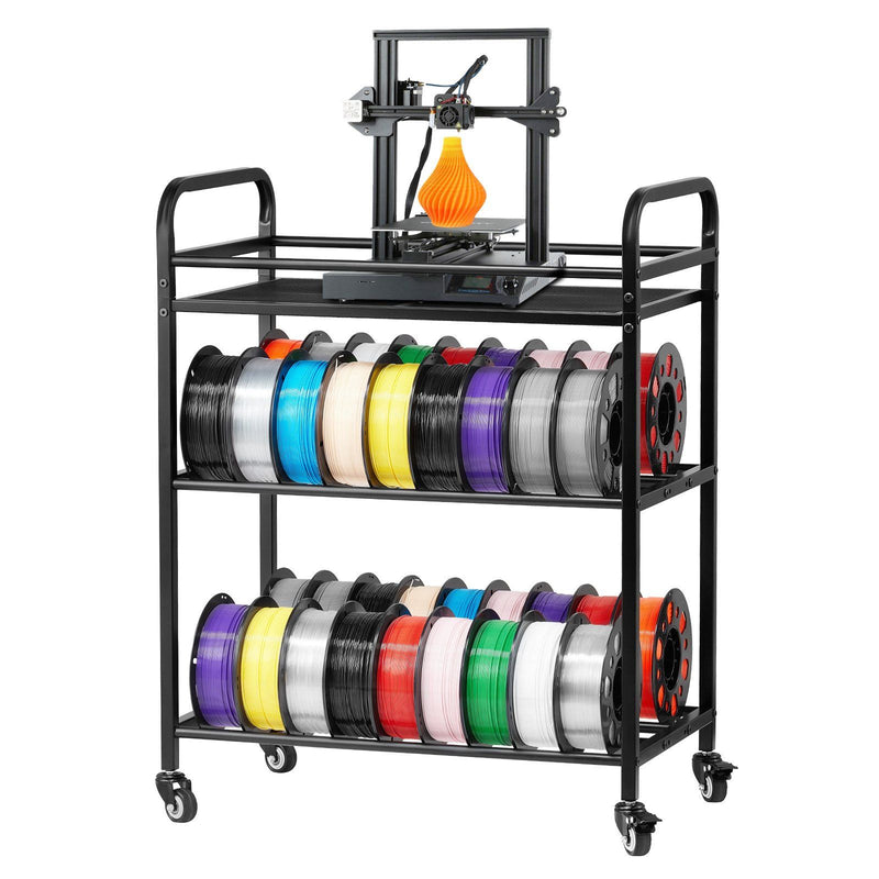 3D Printer Filament Storage Rack 3 Tier Rolling Shelf Spool Holder