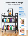 3D Printer Filament Storage Rack 3 Tier Rolling Shelf Spool Holder