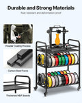 3D Printer Filament Storage Rack 3 Tier Rolling Shelf Spool Holder