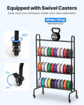 3D Printer Filament Storage Rack 4 Tier Rolling Shelf with Wheels