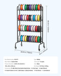 3D Printer Filament Storage Rack 4 Tier Rolling Shelf with Wheels
