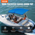 3 Bow Bimini Top Boat Cover 6'L 900D Polyester Pacific Blue