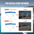 3 Bow Bimini Top Boat Cover 6'L 900D Polyester Pacific Blue