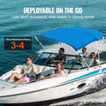 3 Bow Bimini Top Boat Cover 6'L 900D Polyester Pacific Blue