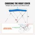 3 Bow Bimini Top Boat Cover 6'L 900D Polyester Pacific Blue