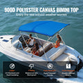 3 Bow Bimini Top Boat Cover, 900D Polyester Canopy with 1
