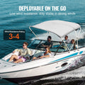 3 Bow Bimini Top Boat Cover 6'L 900D Polyester Light Grey