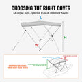 3 Bow Bimini Top Boat Cover 6'L 900D Polyester Light Grey