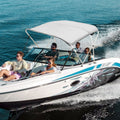 3 Bow Bimini Top Boat Cover 6'L 900D Polyester Light Grey