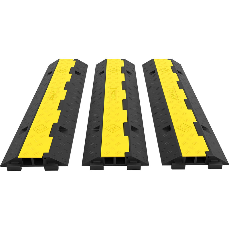 3pc Cable Rubber Cord Protector Ramp 11000lbs Heavy Duty