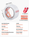 Packing Tape 12 Rolls 65 Yards Clear Shipping Dispenser 2.7 Mil