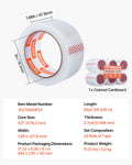 Packing Tape 18 Rolls 65 Yards 2.7 Mil Heavy Duty Clear