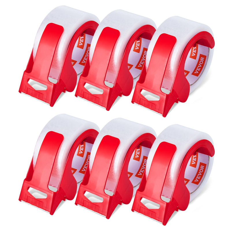 Packing Tape 6 Rolls 65 Yards Clear with Dispenser 2.7 Mil