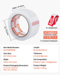 Packing Tape 6 Rolls 65 Yards Clear with Dispenser 2.7 Mil