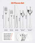 30-Piece Stainless Steel Silverware Set Cutlery Service for 6