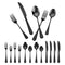 30 Piece Black Stainless Steel Flatware Set Cutlery For 6 Dishwasher