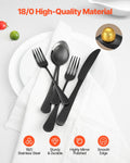 30 Piece Black Stainless Steel Flatware Set Cutlery For 6 Dishwasher