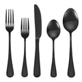 30 Piece Black Stainless Steel Flatware Set Cutlery For 6 Dishwasher