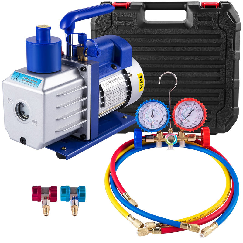 Vacuum Pump 4.8CFM 1/3HP HVAC A/C Rotary Vane Single Stage