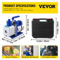 Vacuum Pump 4.8CFM 1/3HP HVAC A/C Rotary Vane Single Stage