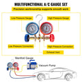 4CFM 1/4HP Rotary Vane Vacuum Pump R134A Manifold Gauge Hose