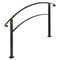 4-Step Handrail Matte Black Wrought Iron Stair Rail w/Installation Kit
