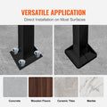 4-Step Handrail Matte Black Wrought Iron Stair Rail w/Installation Kit