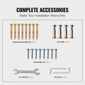 4-Step Handrail Matte Black Wrought Iron Stair Rail w/Installation Kit