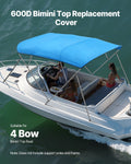 4 Bow Boat Bimini Top 600D Polyester 96
