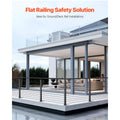 4x Cable Railing Post 1067mm Stainless Steel Deck Rail Black