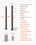 4x Cable Railing Post 1067mm Stainless Steel Deck Rail Black