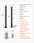 4-Pack Cable Railing Post 914mm Stainless Steel Black Deck