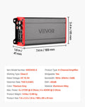 Car Audio 4-Channel Amplifier 272W 4 Ohms Class D Stereo