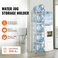 5 Tiers Water Jug Holder, 5 Gallon Water Bottle Holder, Single Row Water Bottle Rack for 5 Bottles, Heavy Duty Water Jug Rack for Kitchen, Office, Living Room, Silver