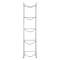 5 Tiers Water Jug Holder, 5 Gallon Water Bottle Holder, Single Row Water Bottle Rack for 5 Bottles, Heavy Duty Water Jug Rack for Kitchen, Office, Living Room, Silver