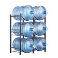 3 Tier Water Bottle Holder 5 Gallon Jug Rack 6 Bottles Black