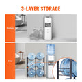 3 Tier Water Bottle Holder 5 Gallon Jug Rack 6 Bottles Black