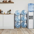 3 Tier Water Bottle Holder 5 Gallon Jug Rack 6 Bottles Black