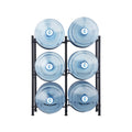 3 Tier Water Bottle Holder 5 Gallon Jug Rack 6 Bottles Black
