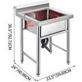 Stainless Steel Sink 1 Compartment 44.4x41.9cm Kitchen Farmhouse