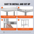Commercial Stainless Steel Work Table 24x30x32 Inch
